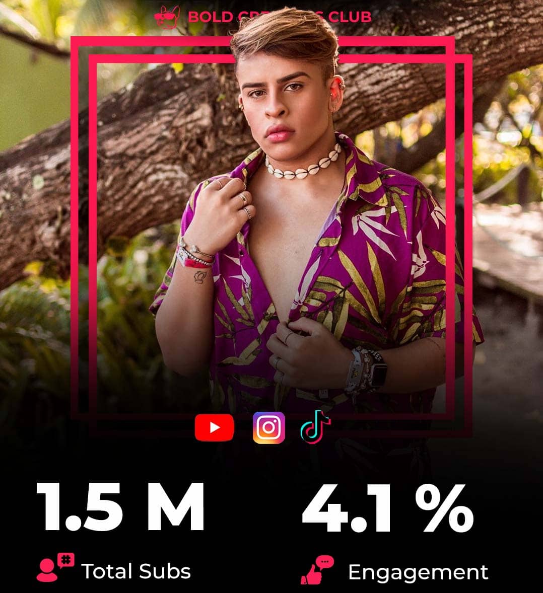 Male beauty influencer Mario Henrique